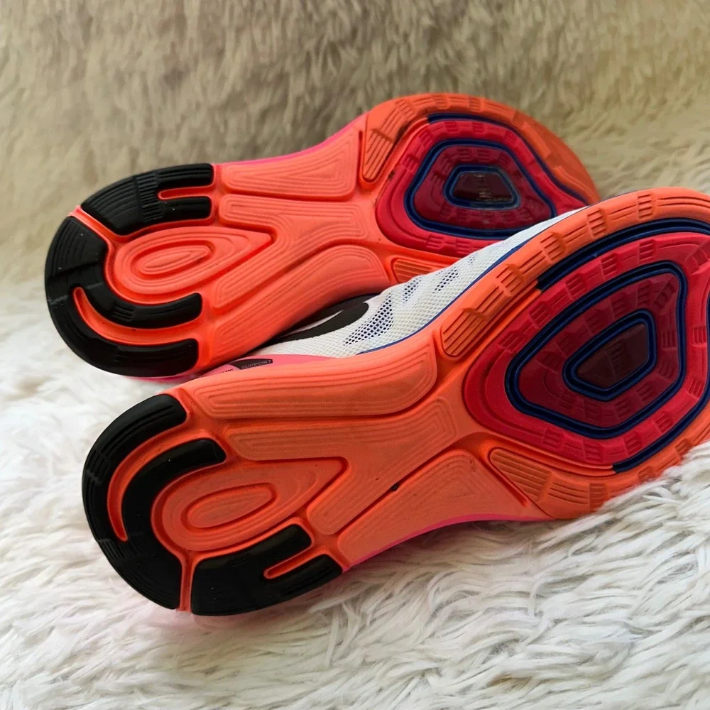 Nike LunarGlide 6 Running  Athletic Shoes White Blue Orange Womens 6.5